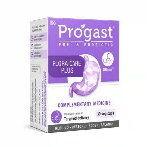 Progast Floracare Plus probiotic gut support supplement with delayed-release DRcaps